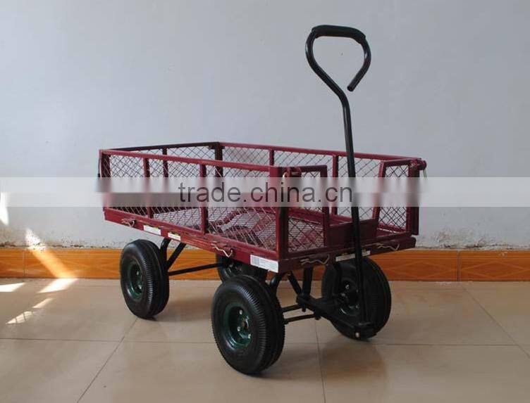 hot sale made in china garden tool 350kg foldable steel garden tool cart