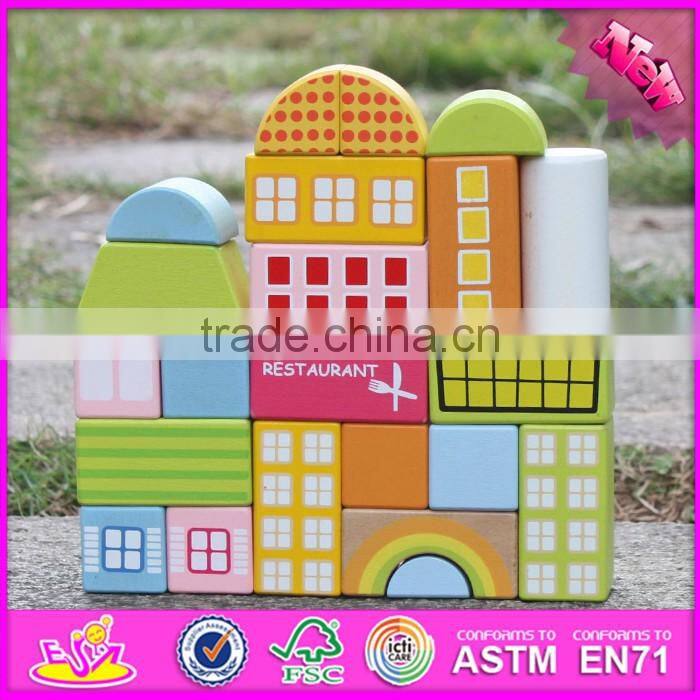 2017 new design 22 pieces educational toys wooden children building blocks W13A123