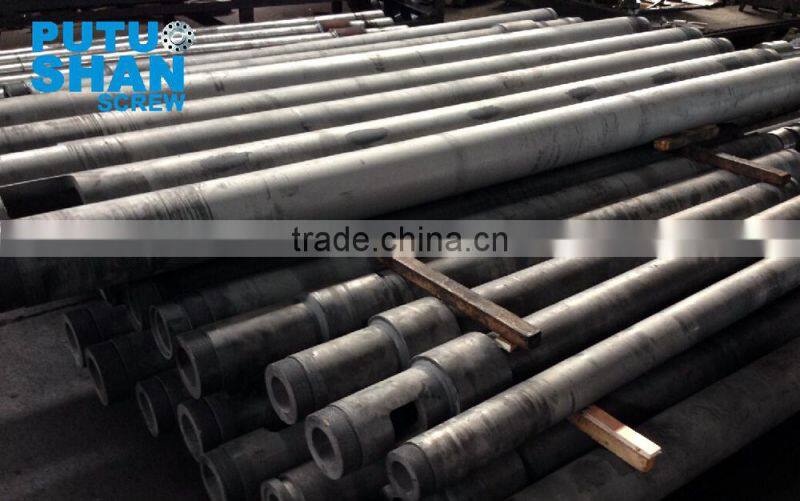 Nitrided single or double screw and barrel for extruder machines