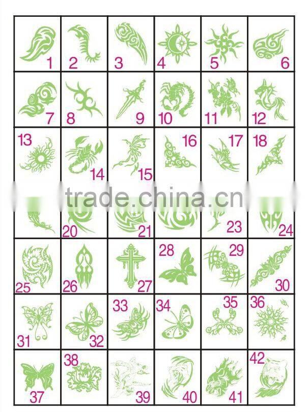 Wholesale Custom Fluorescence tattoo sticker Bar Temporary tattoo sticker