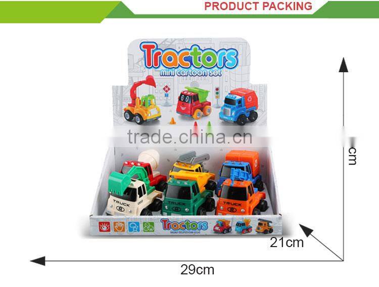 Most popular plastic friction set mini concrete pump truck model toys