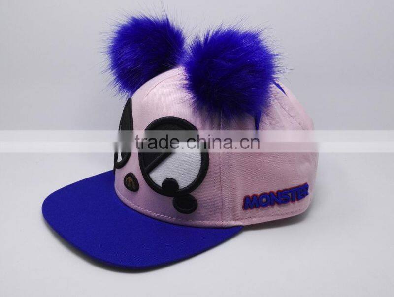 2017 new lovely baby hat and kids hats with ball top