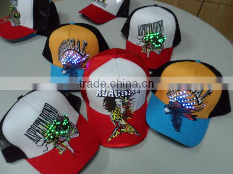 2015 fashion custom design baseball cap/ led cap