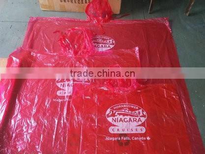 Yellow Waterproof kids raincoat/rain poncho with hood and print