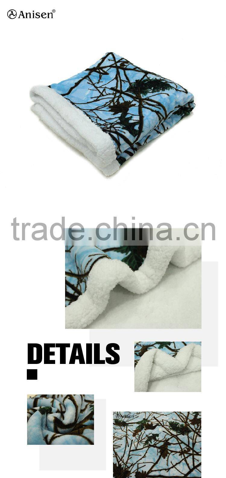 chinese supplier custom printing double layer fleece blanket