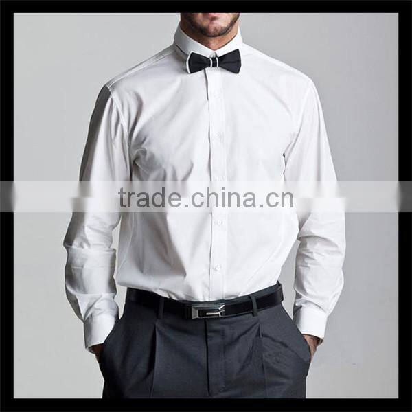 china online selling personalized customized man cotton light color shirts with bow tie