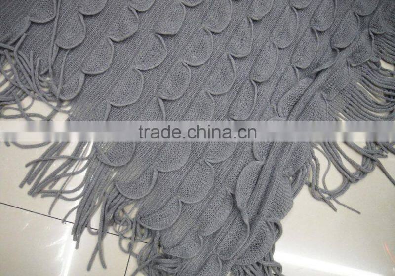 New designer grey sequin glitter knitted shawl for winter