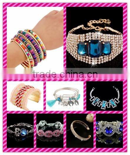 top quality fashion ruby stone crystal jewelry big crystal link bangle bracelet for anniversary