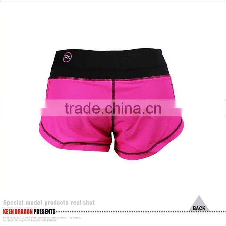 Women's crossfit fashion short 4 way strtch pink printed cheap lady's mma shorts