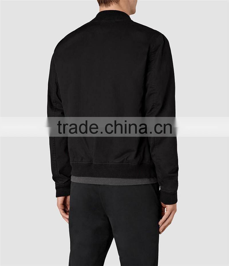 MGOO High Quality Custom Black Fashion Bomber Jackets Brand Designs Tops Mens Zip Up Long Sleeves Jacket