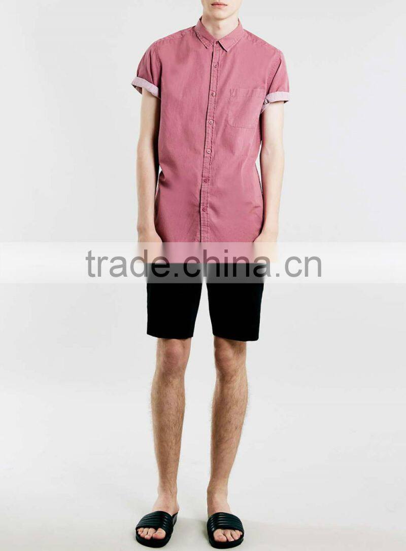man short sleeve blank casual wear shirt for sale