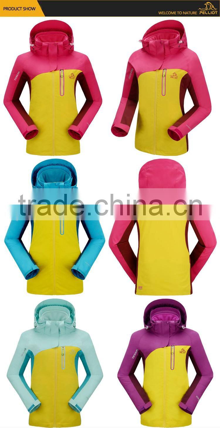 OEM apparel sportswear for ladies jackets with hoodies 3 in 1