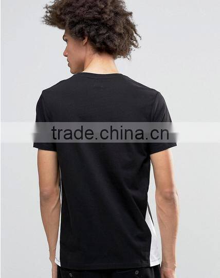 summer new style men t-shirts Stitching T-shirt hot sale white and black stitch made in China