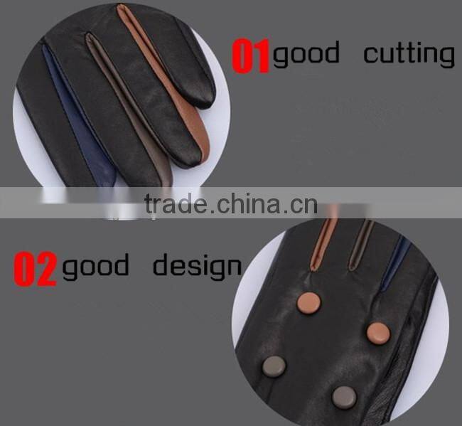 button design lady lovely leather gloves