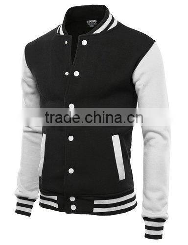 Custom Men's Cotton Hoodie Baseball Varsity Jacket in different colors