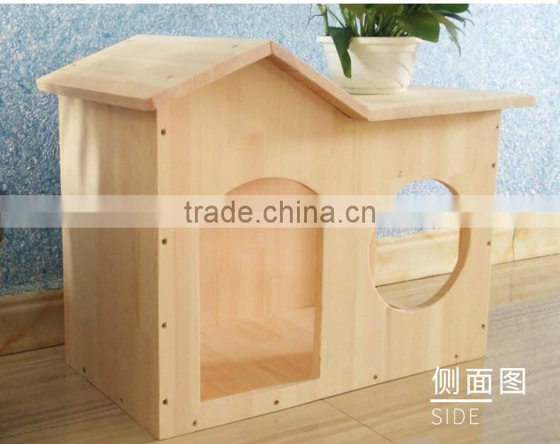 Hot selling china new fashion solid wood pet bed house wood pet doghouse for dog