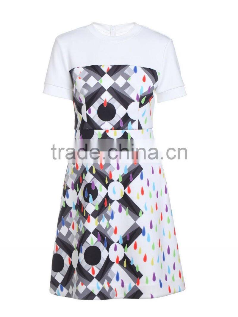 Gilrs printing short sleeve fashion dress