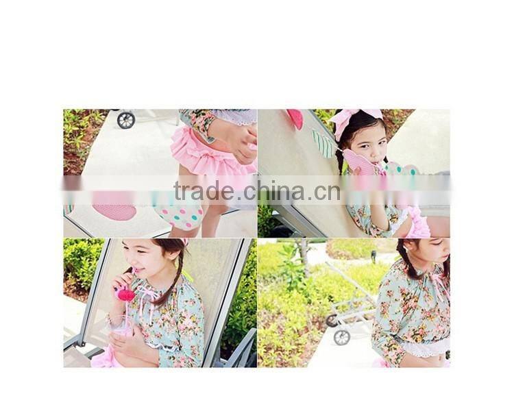 2016 Children swimsuit floral bikini girls swimwear three-piece floral bikini