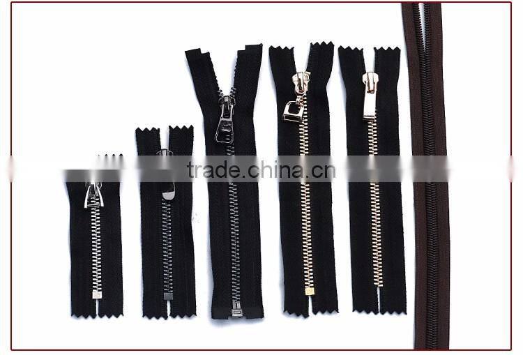 Factory Sale Aluminium Zipper Silver Gold No.3 Or No.4 C/E Metal Zippers or Zips