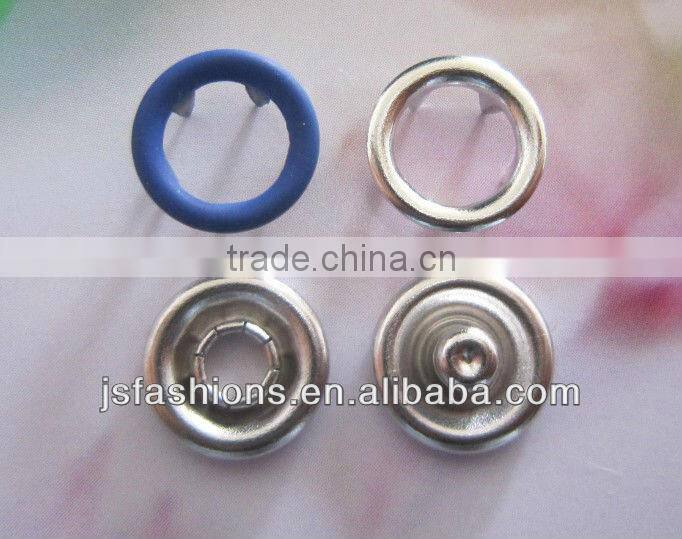 Enviromental-friendly baby Jumpsuit brass 4 part Nickel Color Ring Style Prong Snap Button 9.5mm