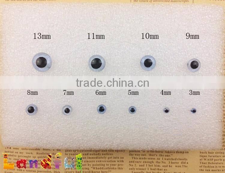 12mm Wool Needle Felted Animal Doll Black Tea Toy Glass Eyes