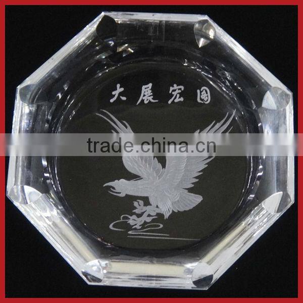 New Design Clear Engraving Crystal Ashtray For Promotional Gifts