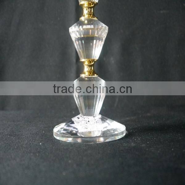 3 Arms Crystal With Metal Candelabra Candle Holder For Wedding Table Decoration