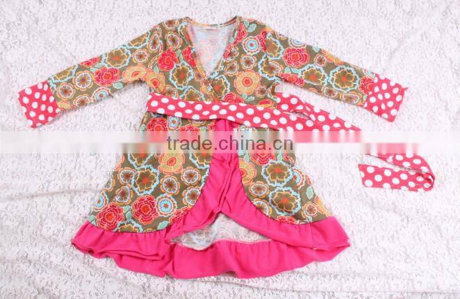 Wholesale Lovely Chevron Knit Cotton Dress For Baby Girls Soft Night Gown Dress Cute Kids Long Sleeve Dresses Toddler Clothing