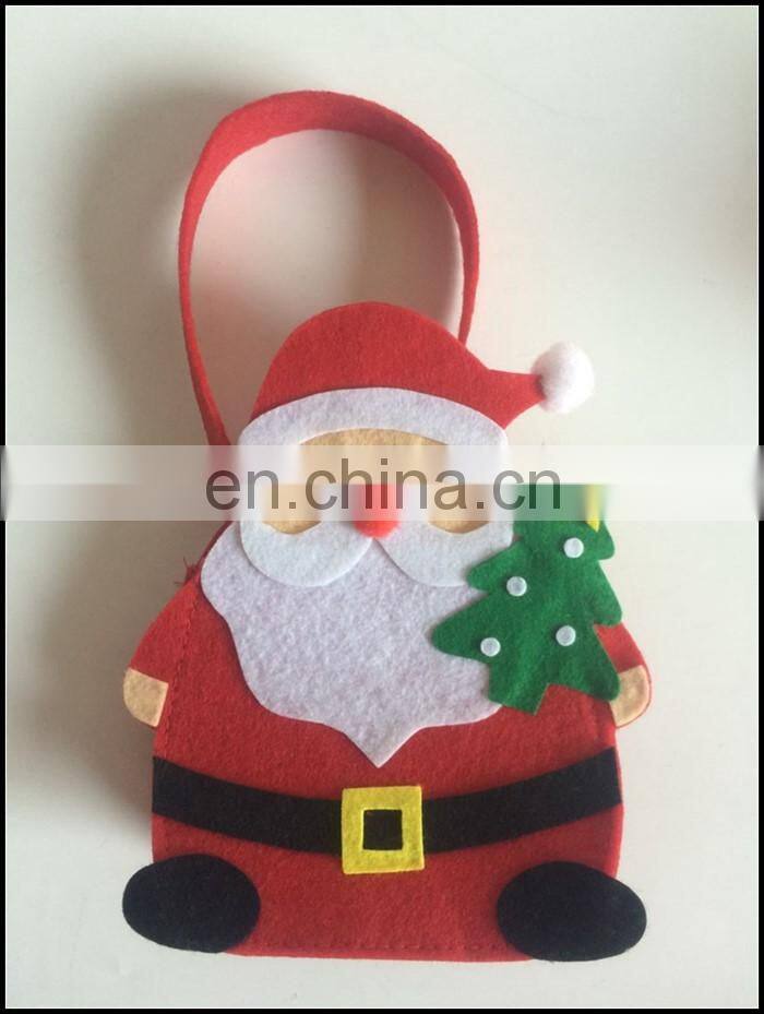 Santa Claus figure felt Christmas gift basket,christmas gift bag