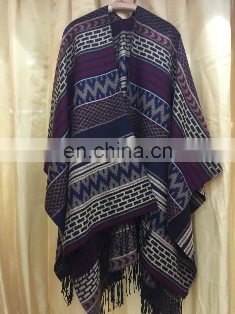 wholesale mexican imports women's traditional ruana wool wraps 100% kashmir pashmina shawl