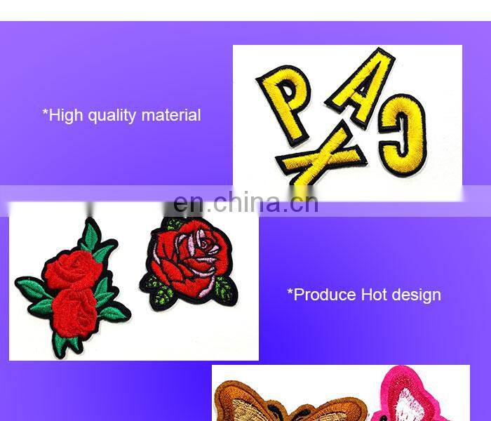 embroidery patch hand rose flower patches embroidery for Women Clothing