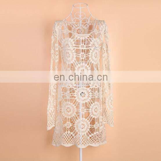 fashion bat sleeve girl lace blouse/vest /cover-up top white Sheer Lace elegant lace tops for ladies