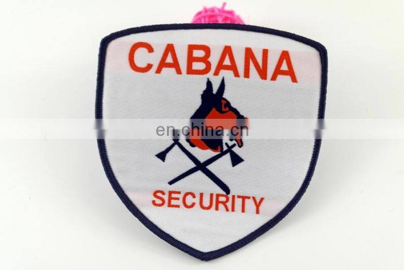 die-cut shape beatiful white background school woven badge customized cheap woven badge for kids personal woven badge for cloth