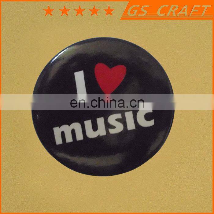 tin button badges for music party / round tin badge/ cheap tin badge button for souvenir