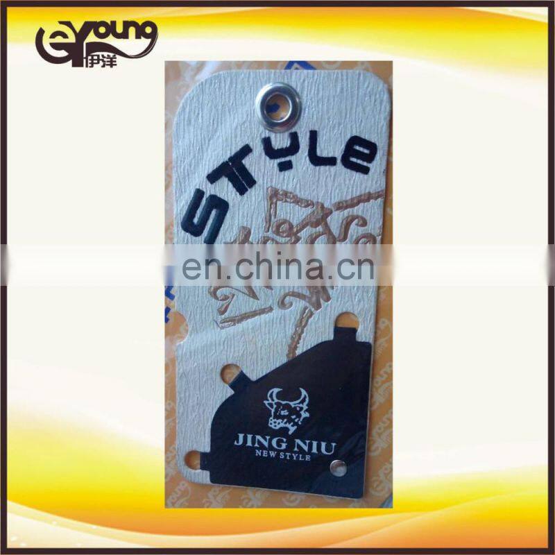 2015 Recycled paper hang tag samples clothing tag for suit , apparel in china