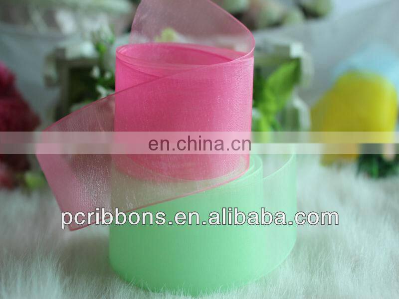 Beautiful double sheer ribbons silk organza ribbon