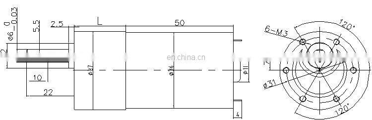24V 16W Reducer Motor with Gearbox Low rpm DC Gear Motor BMM217M
