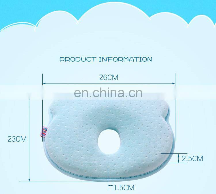 Baby Head Shaping Pillow with 100% Cotton Breathable and Memory Foam Preventing and Correcting Flat Head baby foam pillow