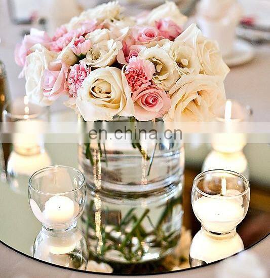 Centerpiece mirror tiles candle plate square shaped for weddings 12x12 inch per set