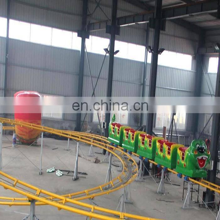 outdoor amusement park electric train ride slide worm mini roller coaster for sale