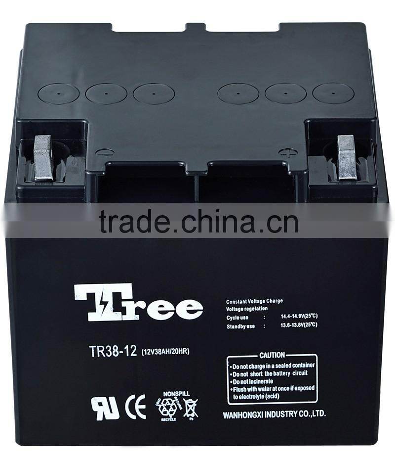 Free Maintence Lead Acid Battery 12v 38ah Valve Regulated UPS Battery 12V 38Ah Telecom Battery
