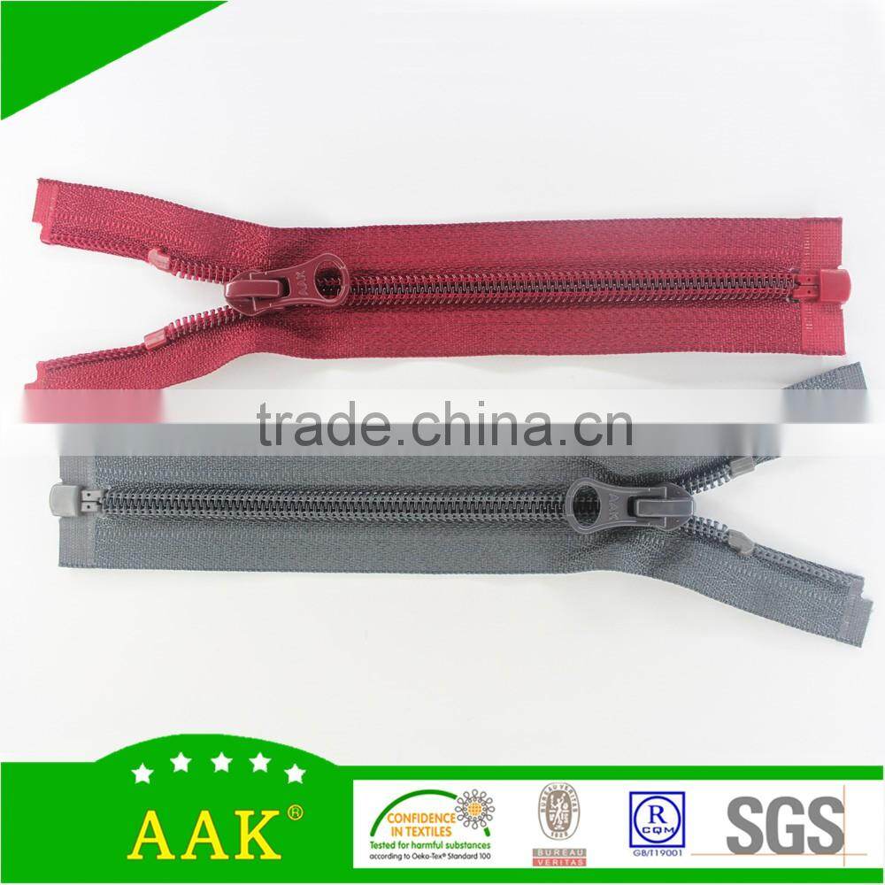 5#Nylon open end zipper with custom stopper