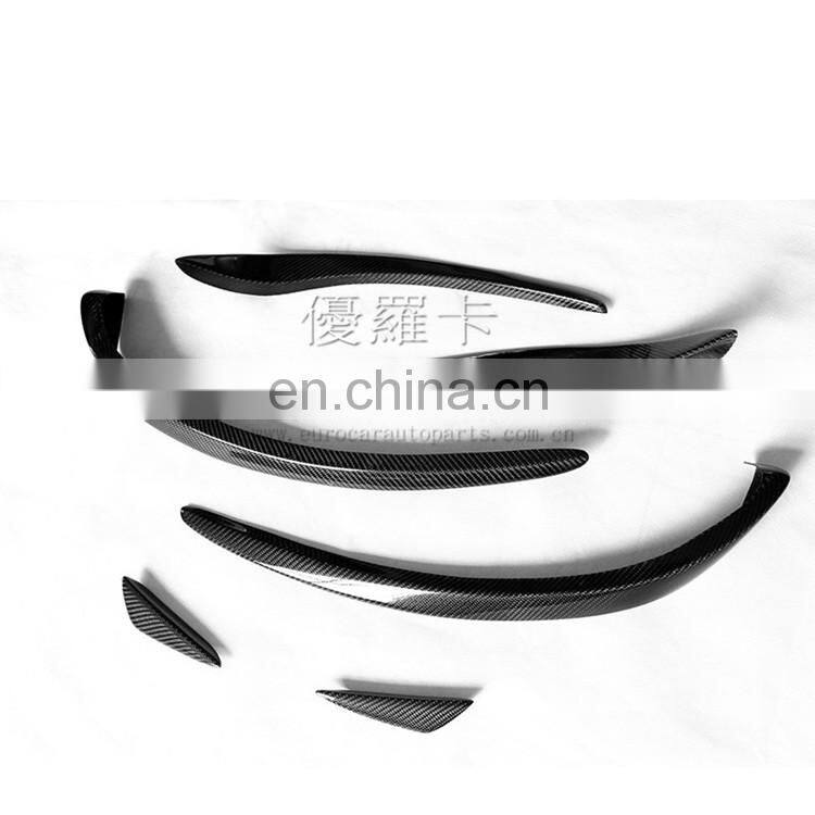 Carbon finber front bumper canard for C class w205 carbon front bumper fins Carbon fiber decoration parts for w205 C63 2017 2016
