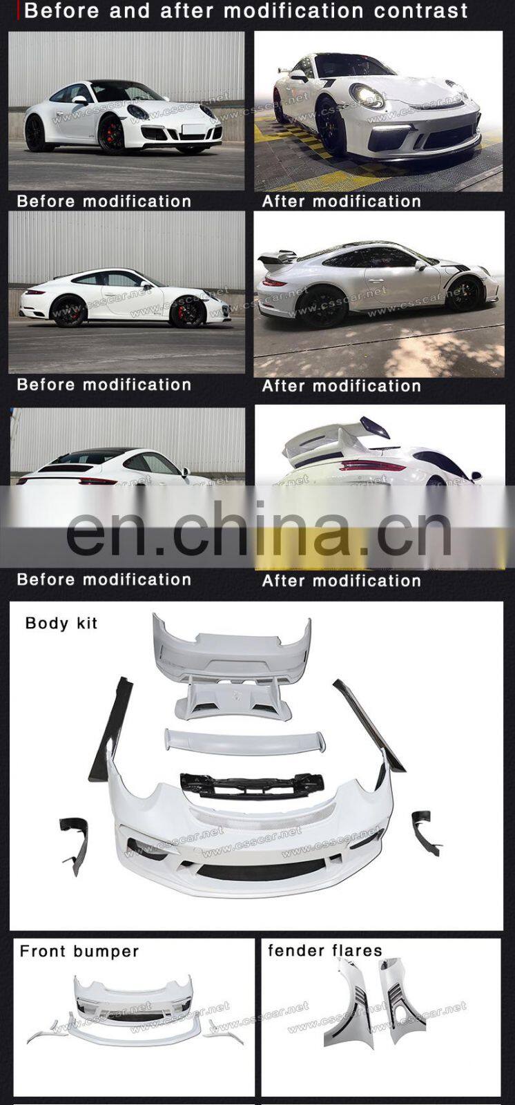 FRP Material Front Bumper Protector Upgrade Body Kit Suitable For Porsche 911-991.2 2014-2016