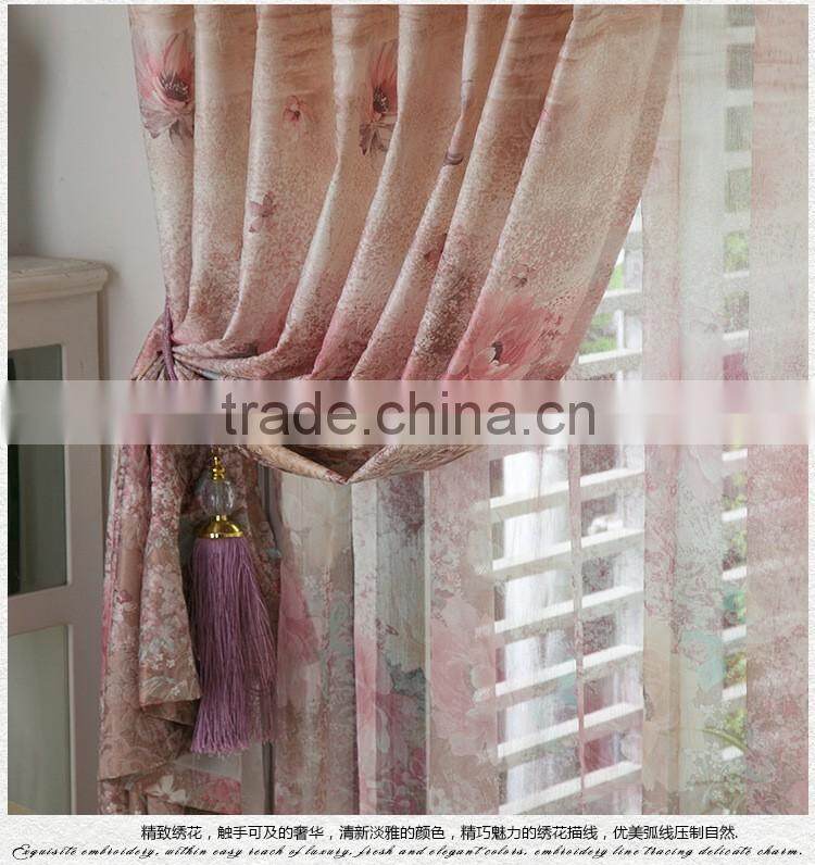 Beautiful printed curtains/flower curtains/jacquard curtains/window curtain for home