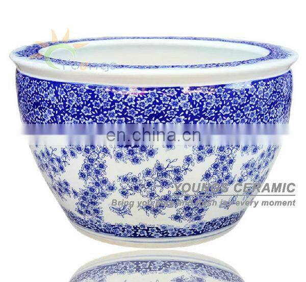 Big size chinese blue and white ceramic tree planters pots for wholesale