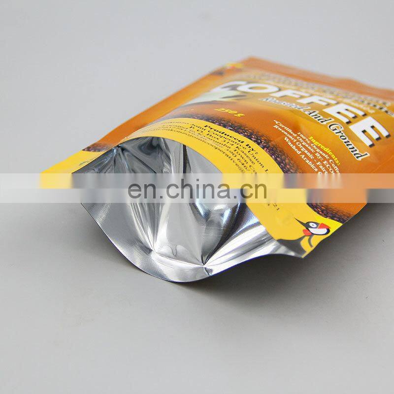 custom printed mylar plastic zip lock vented coffee bags 16oz
