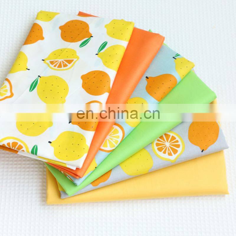 wholesale Cotton cartoon fruit lemon printed fabric Kindergarten baby cotton twill fabric manual patchwork farbic