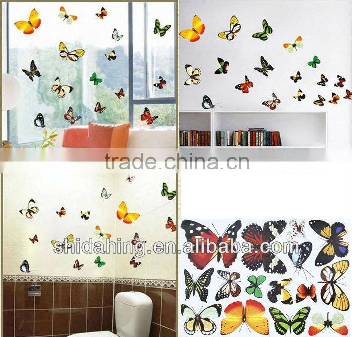 1pc Hot Sale Colorful Butterflies Wall Sticker Home Decoration Removable