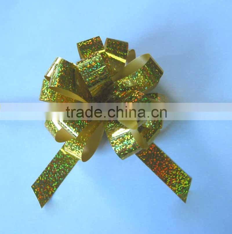 Blue Hi Gian Pom-Pom Ribbon Pull Bow for Decoration Christmas